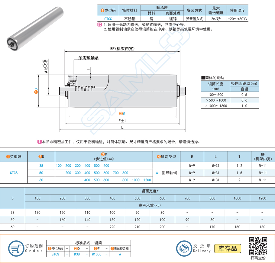 無(wú)動(dòng)力輸送輥筒-彈簧壓入式滾筒規(guī)格參數(shù)尺寸材質(zhì)