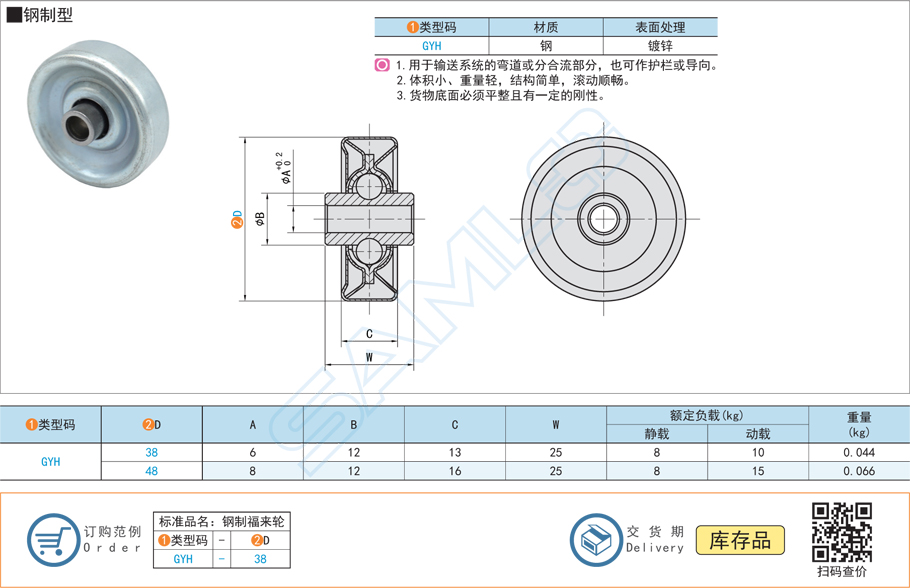 福來輪-鋼制型規(guī)格參數(shù)尺寸材質(zhì)